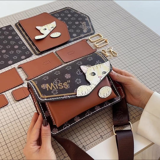 DIY handmade woven cat bag material kit shoulder crossbody