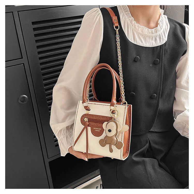 Creative gift contrast color small square bag crossbody bag for girlfriend