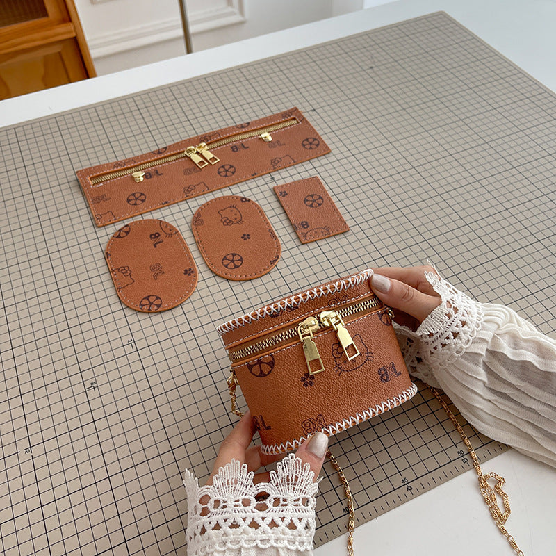 Trendy printed coin bucket bag