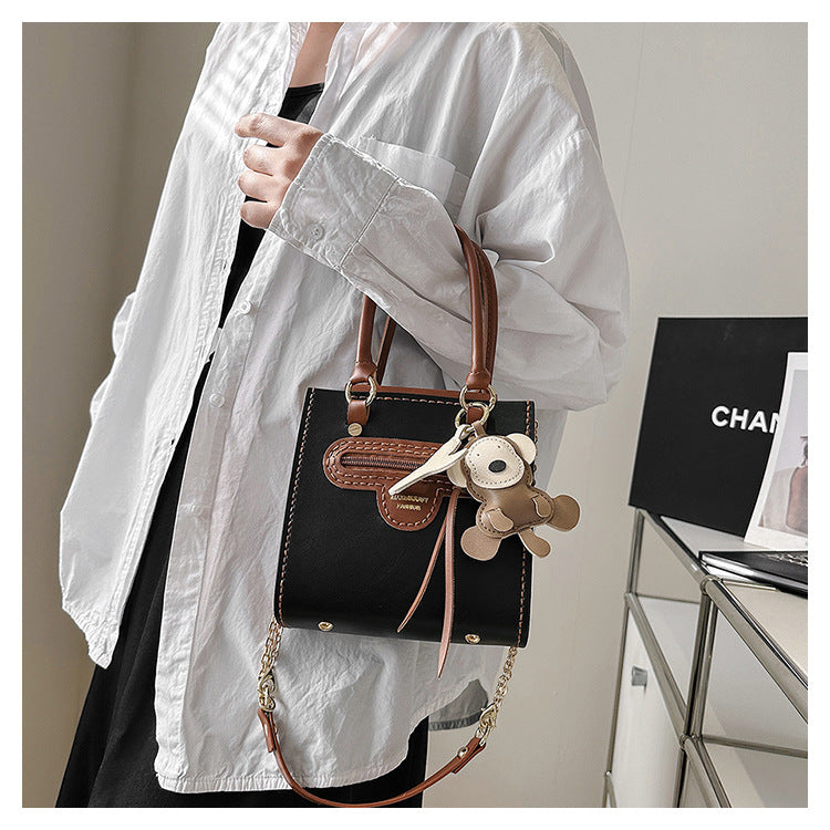 Creative gift contrast color small square bag crossbody bag for girlfriend