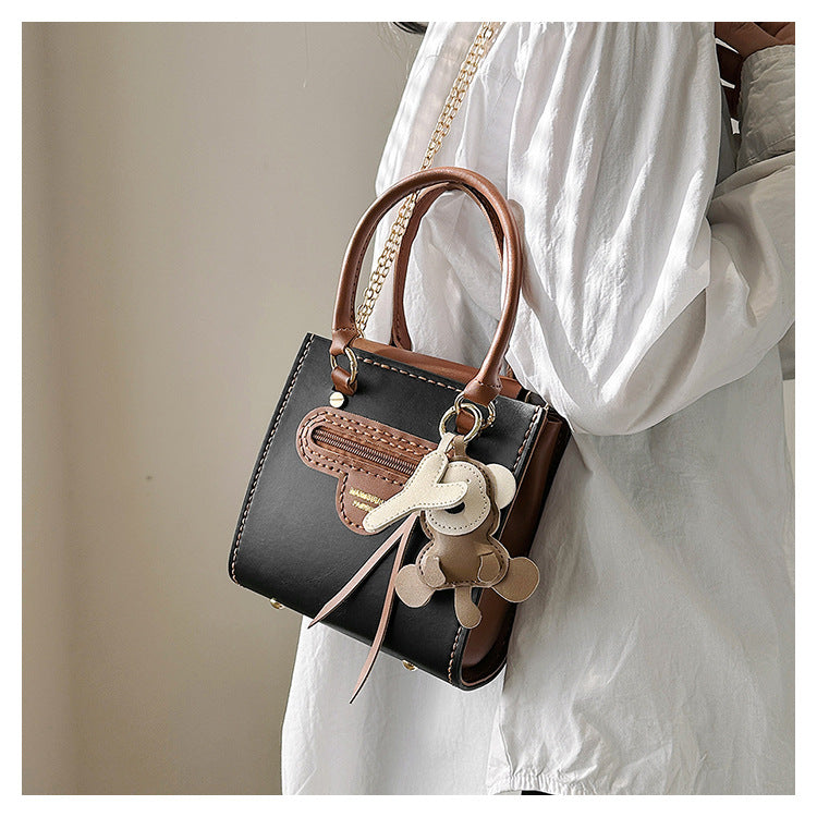 Creative gift contrast color small square bag crossbody bag for girlfriend