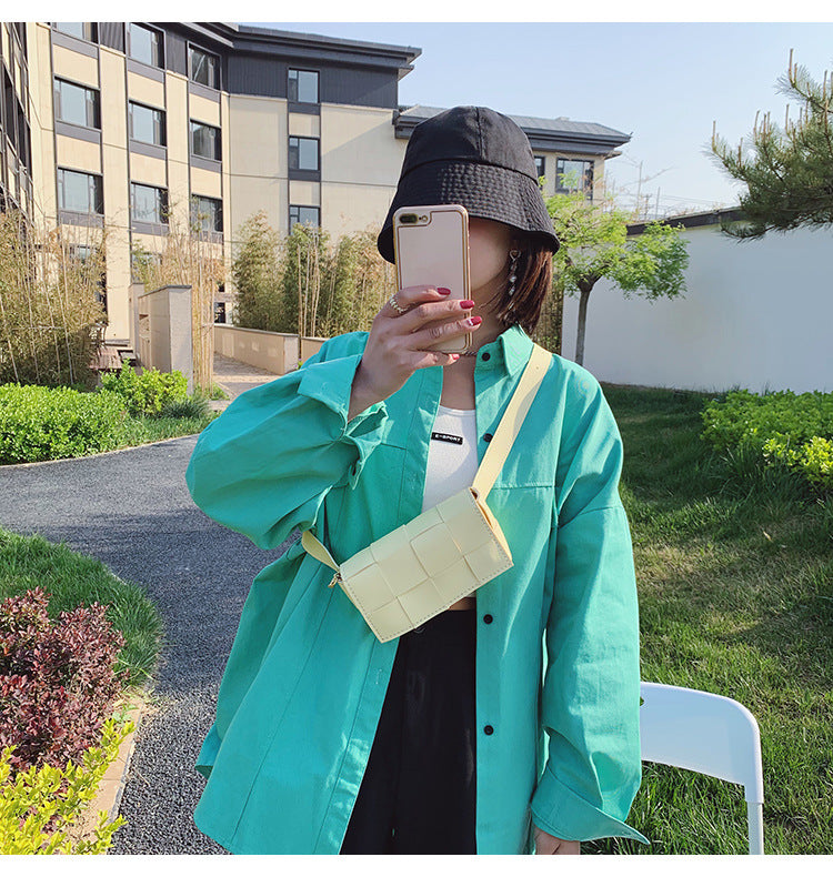 Square hand-sewn waist bag chest bag crossbody bag