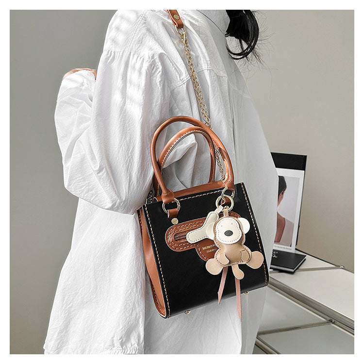 Creative gift contrast color small square bag crossbody bag for girlfriend