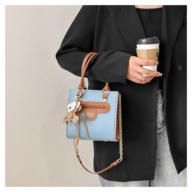 Creative gift contrast color small square bag crossbody bag for girlfriend