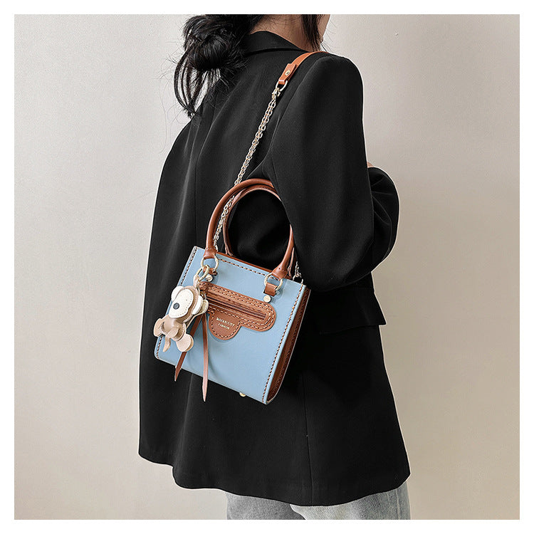 Creative gift contrast color small square bag crossbody bag for girlfriend