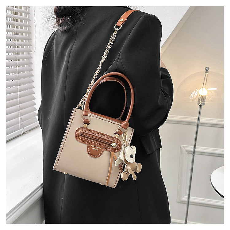 Creative gift contrast color small square bag crossbody bag for girlfriend
