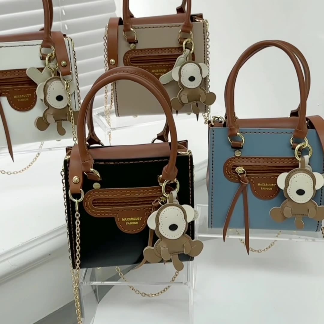 Creative gift contrast color small square bag crossbody bag for girlfriend