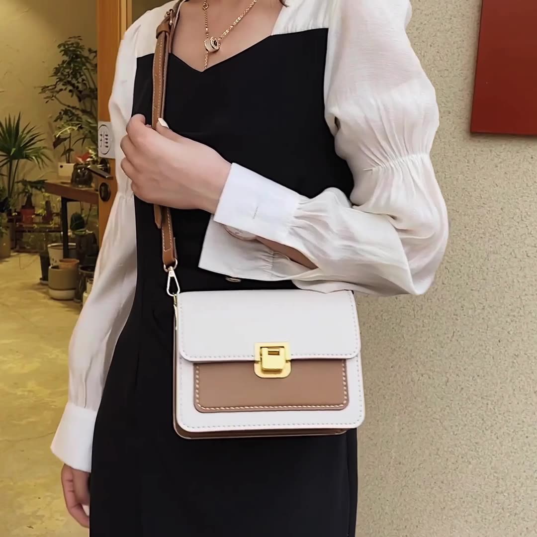 Handmade color matching high-end gift crossbody bag small square bag