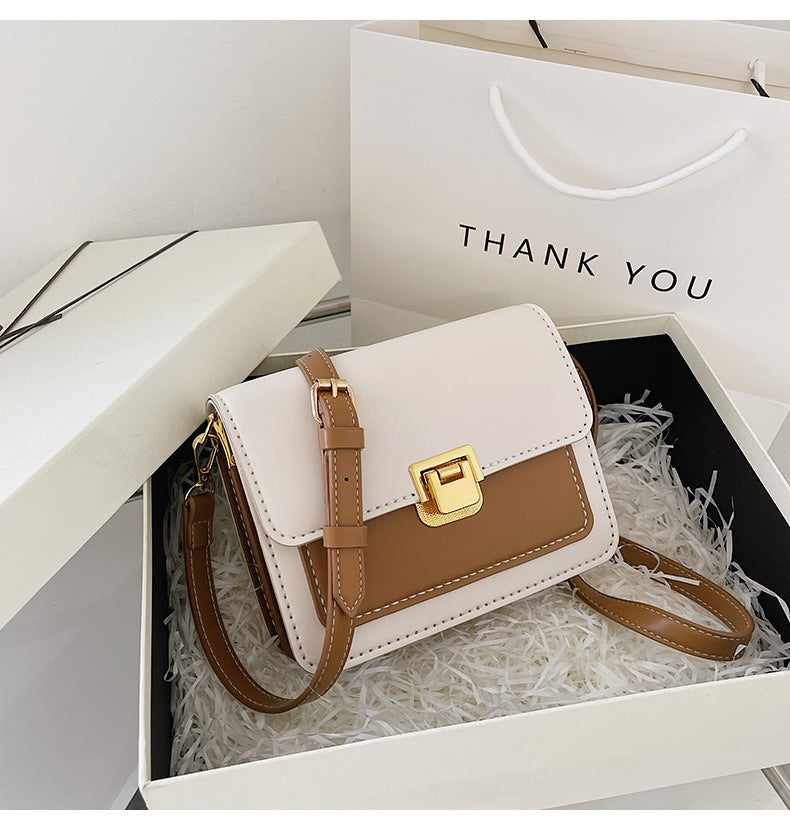 Handmade color matching high-end gift crossbody bag small square bag