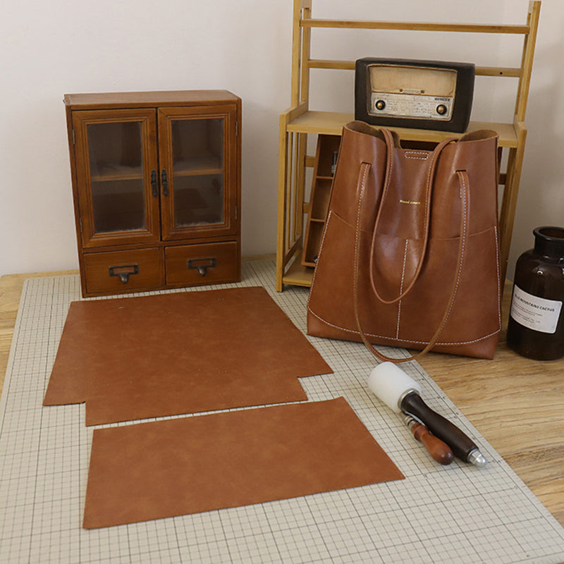 Hand-sewn tote bag simple basket shoulder bag