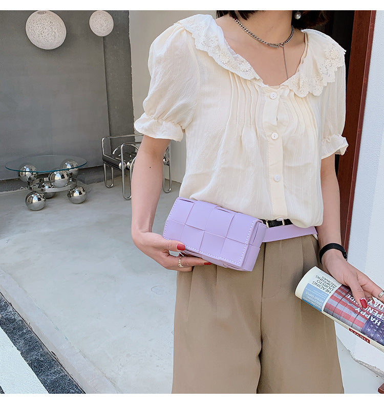 Square hand-sewn waist bag chest bag crossbody bag