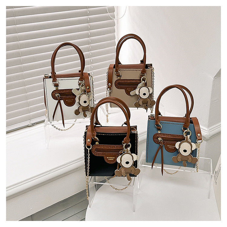 Creative gift contrast color small square bag crossbody bag for girlfriend