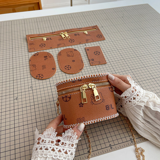 Trendy printed coin bucket bag