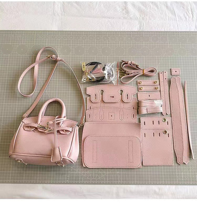 Hand-woven bag high-quality textured lychee pattern handbag