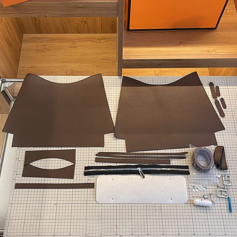 Handsewn shoulder bag with DIY material, perfect as a thoughtful gift