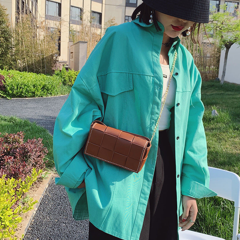 Square hand-sewn waist bag chest bag crossbody bag