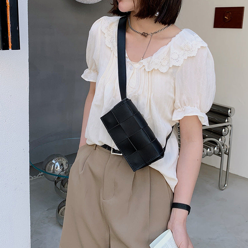 Square hand-sewn waist bag chest bag crossbody bag