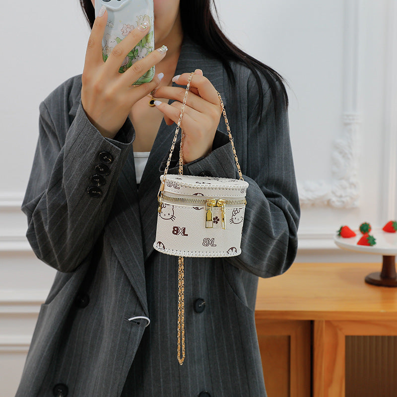 Trendy printed coin bucket bag