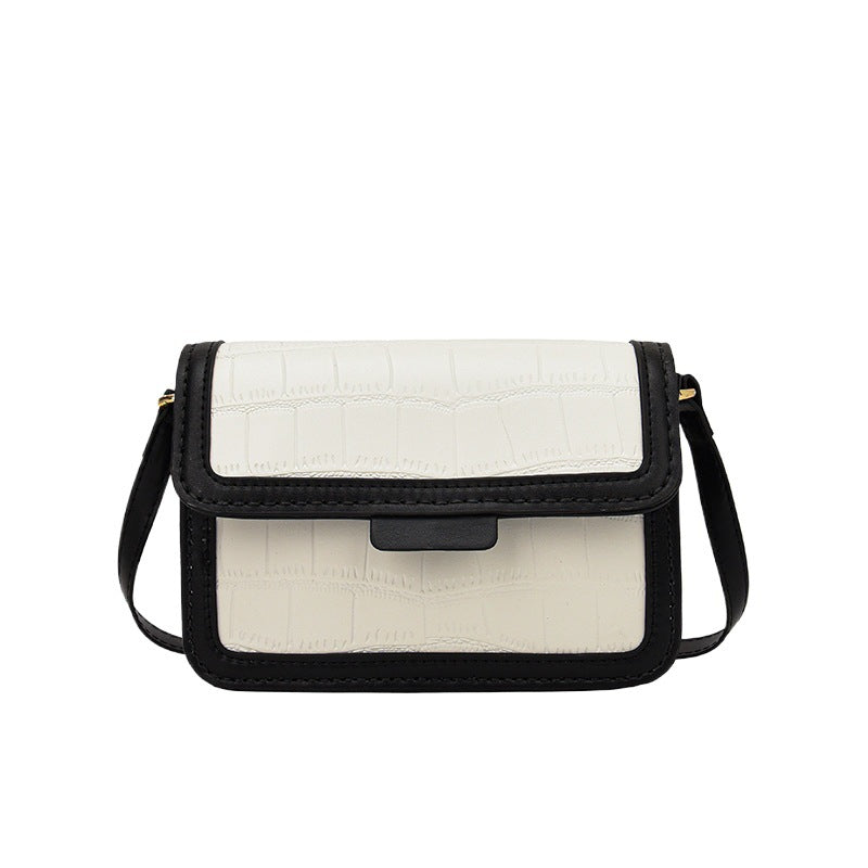 Gift simple texture contrast color small square bag