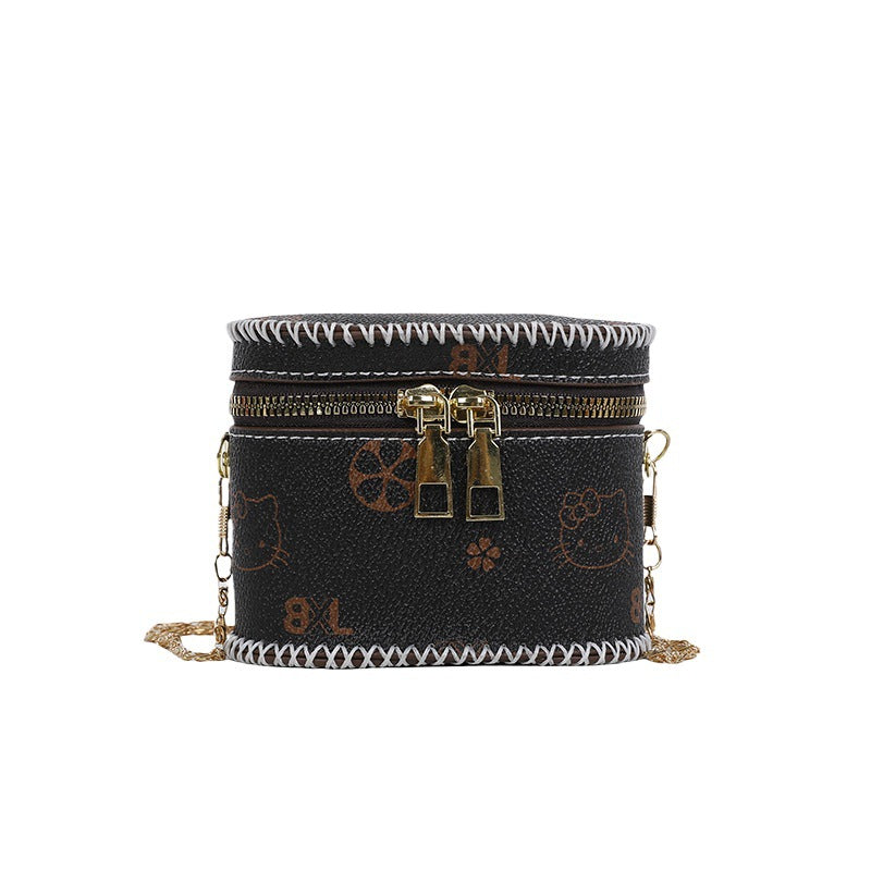 Trendy printed coin bucket bag