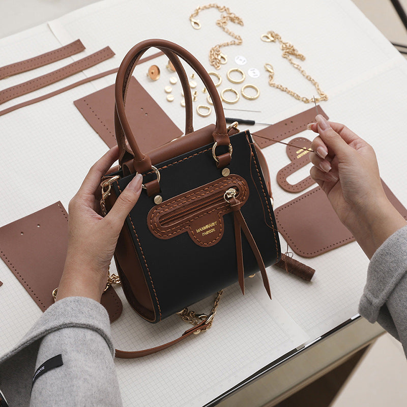 Creative gift contrast color small square bag crossbody bag for girlfriend