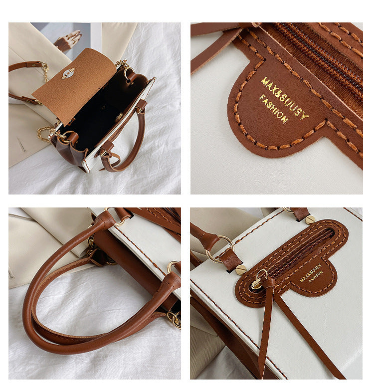 Creative gift contrast color small square bag crossbody bag for girlfriend