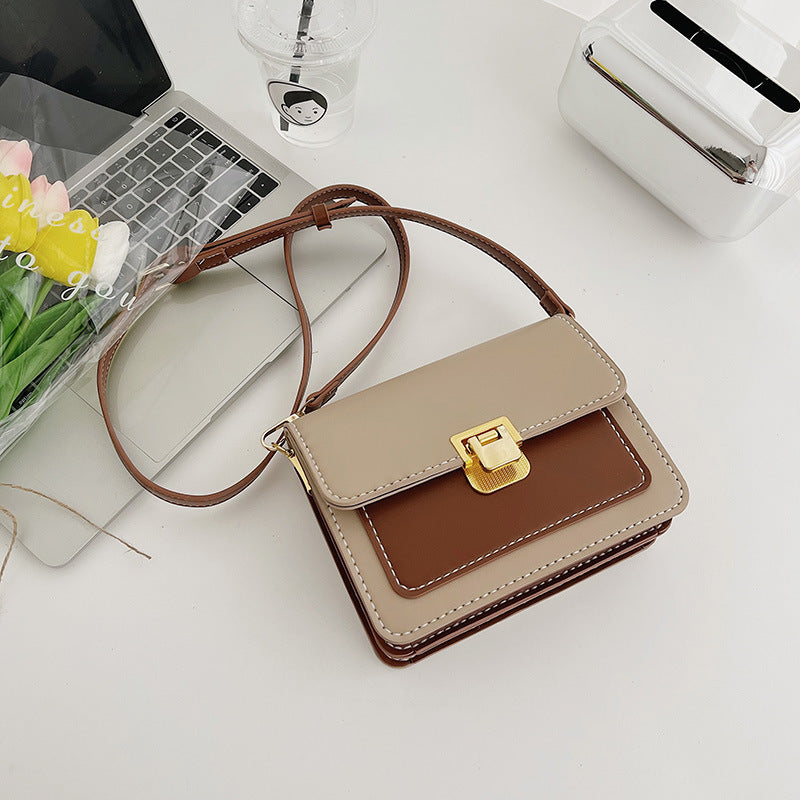 Handmade color matching high-end gift crossbody bag small square bag