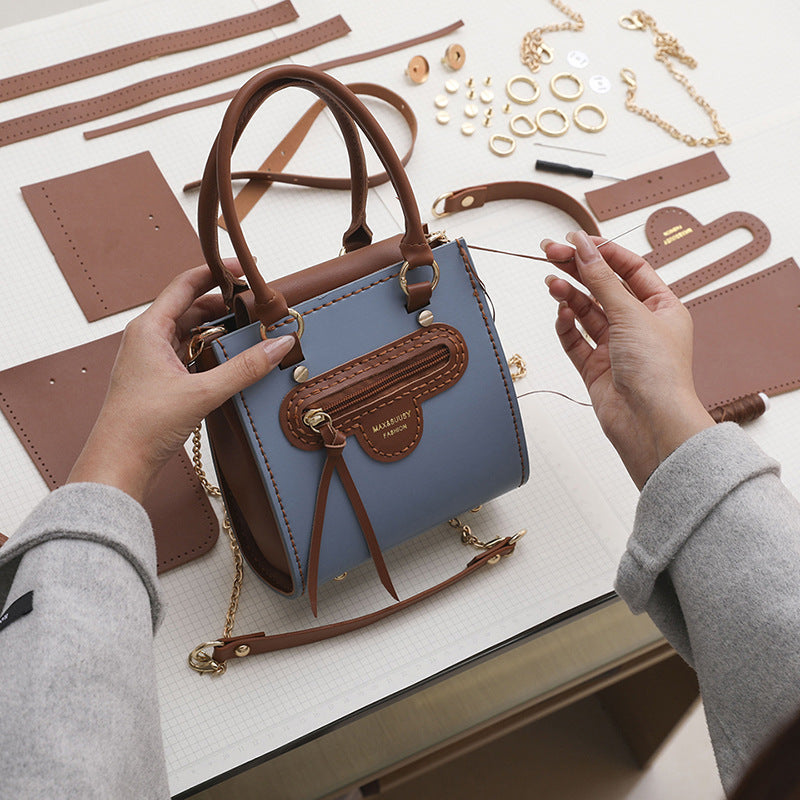 Creative gift contrast color small square bag crossbody bag for girlfriend