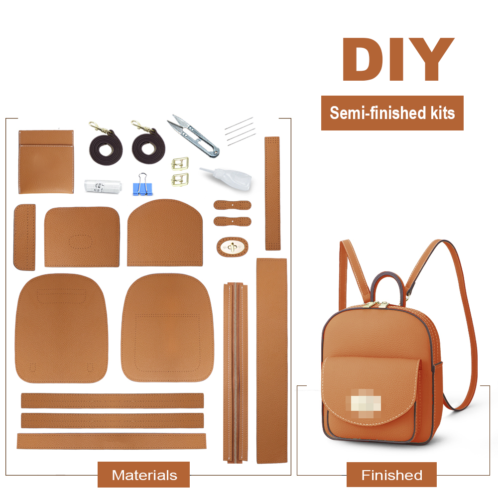 New leather fashion backpack utility bag diy material bag
