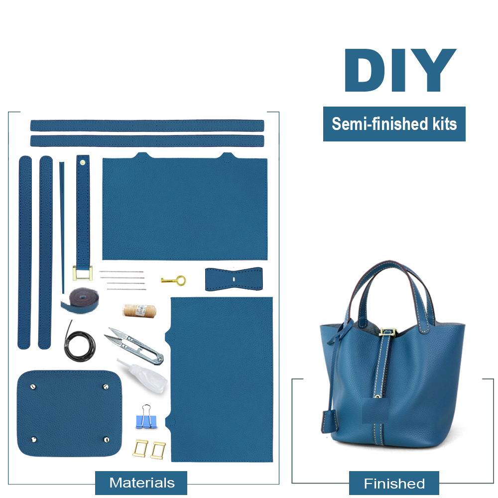 Genuine leather top layer cowhide vegetable basket bag bucket bag