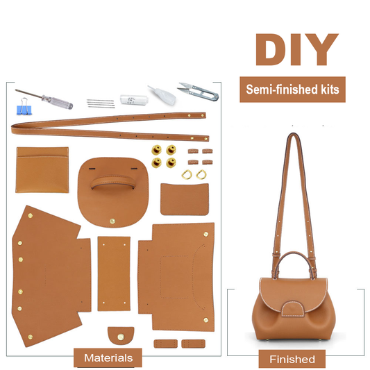 Handmade DIY Material Kit Top Layer Cowhide Shoulder Bag Tote Bag