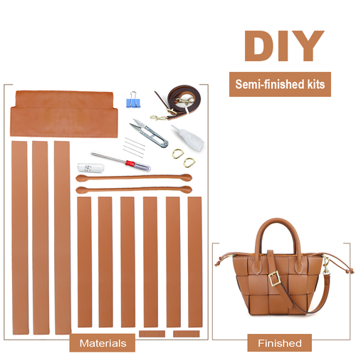 Handmade DIY Leather Woven Shoulder Bag