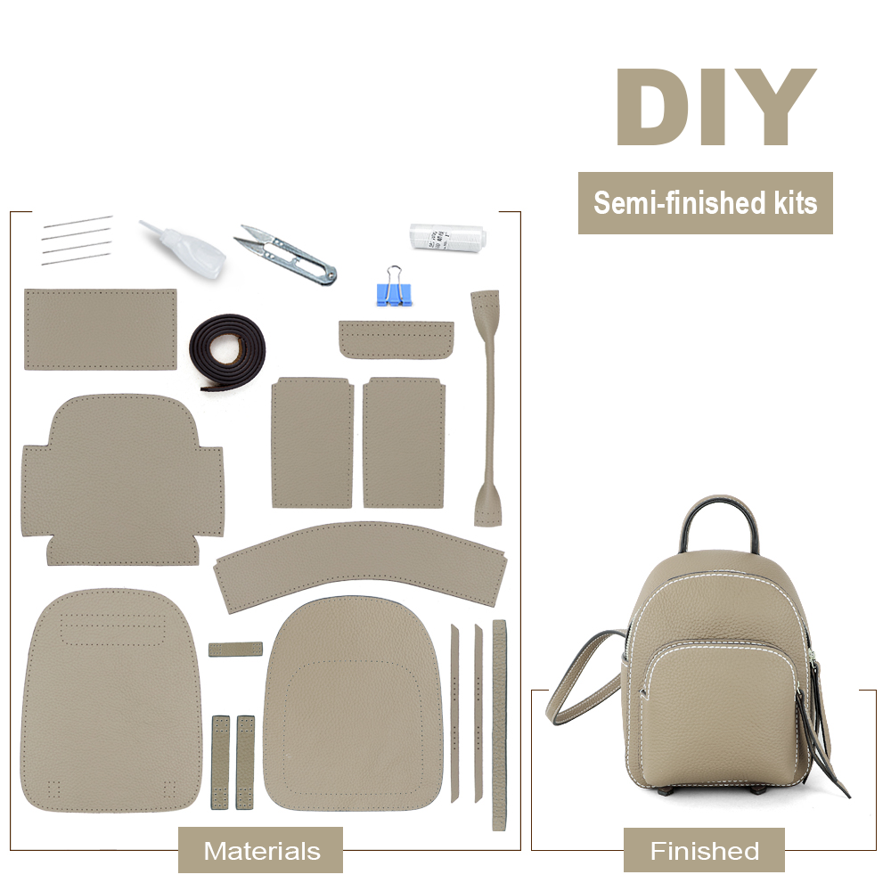 Mini DIY Genuine Top Layer Cowhide Backpack