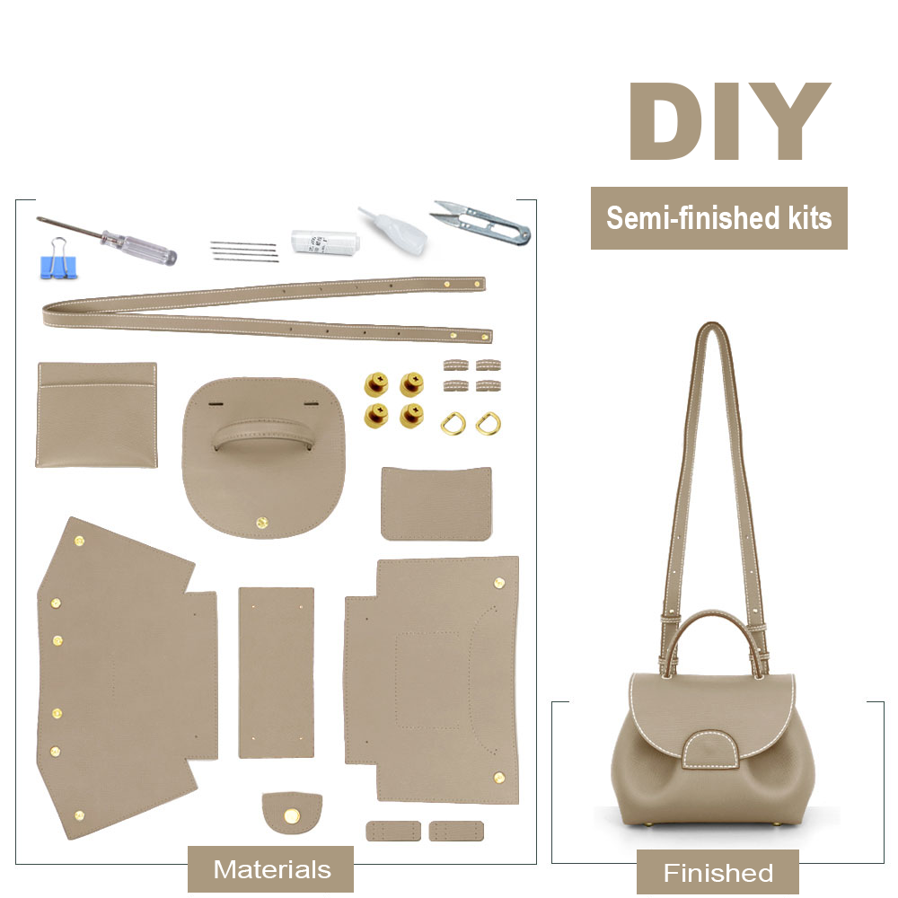 Handmade DIY Material Kit Top Layer Cowhide Shoulder Bag Tote Bag