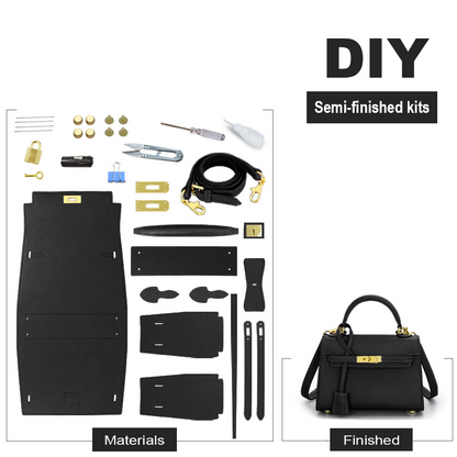 First layer cowhide women's crossbody bag DIY handmade material kit