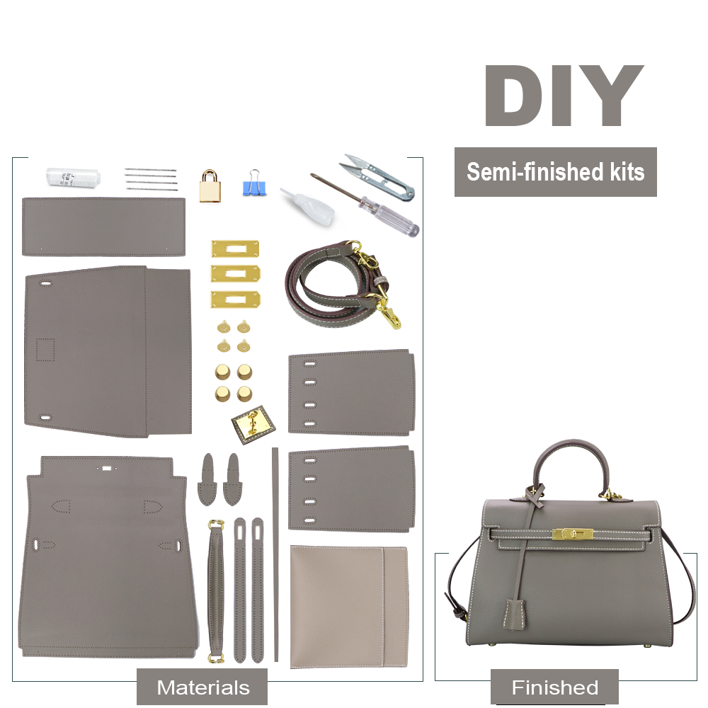 First layer cowhide women's crossbody bag DIY handmade material kit