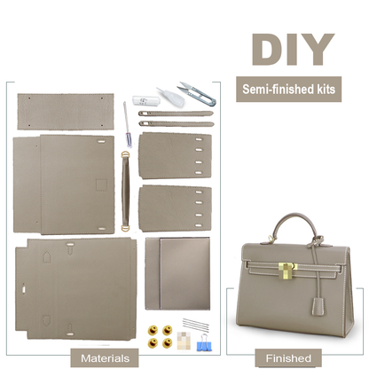 First layer cowhide women's crossbody bag DIY handmade material kit