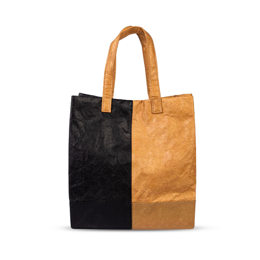 Dual-color eco-friendly patchwork bag