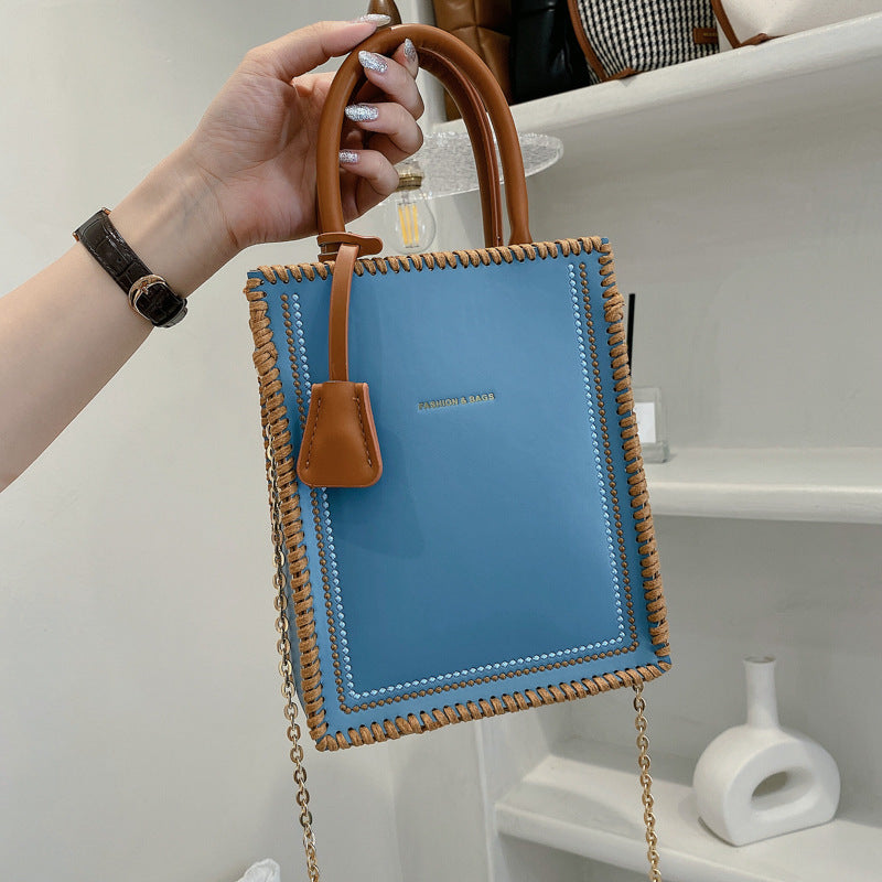 DIY-Materialset für eine handgefertigte gewebte Tasche mit Bären-Aufdruck 