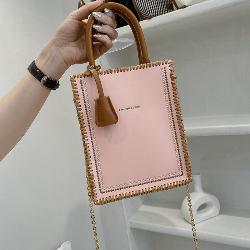 DIY-Materialset für eine handgefertigte gewebte Tasche mit Bären-Aufdruck 