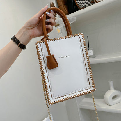 DIY-Materialset für eine handgefertigte gewebte Tasche mit Bären-Aufdruck 