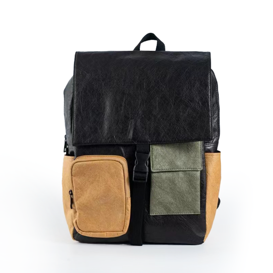 Eco-friendly color-blocked backpack